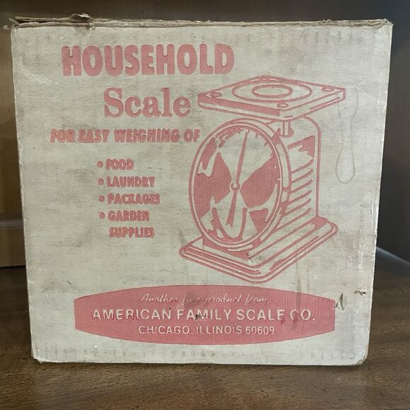 Vintage American Family Metal Kitchen Scale 25 Lb Original Box Farmhouse Canning - Picture 11 of 12